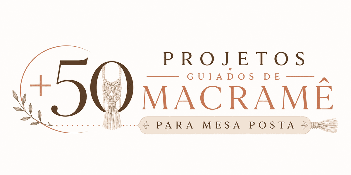 Biblioteca Ilustrada de Mesa Posta em Macramê